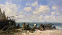 Boudin, Eugene - Etretat, Fishermen on the Beach